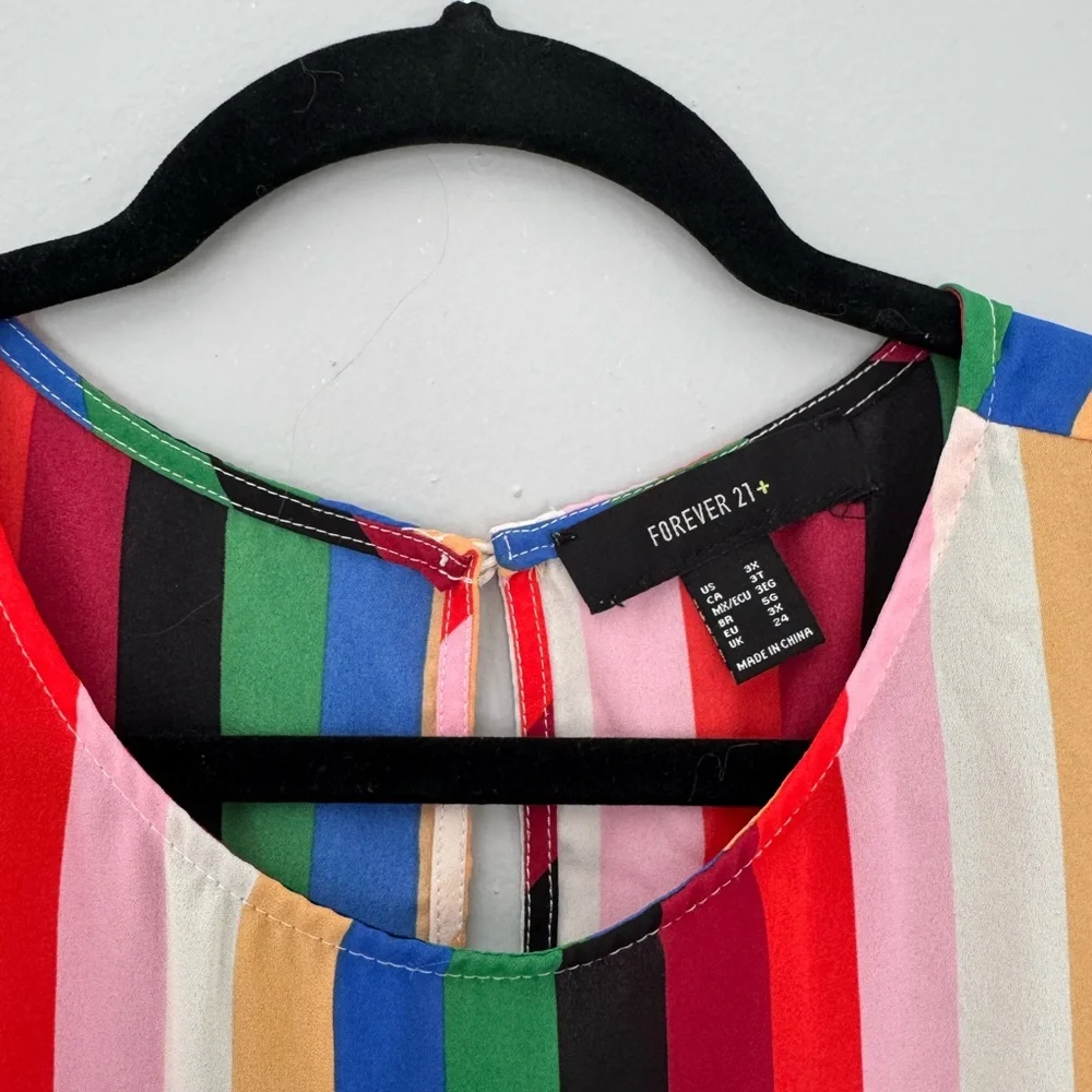 Forever 21 Plus Size 3X Multicolor Stripe Top - Picture 2 of 4